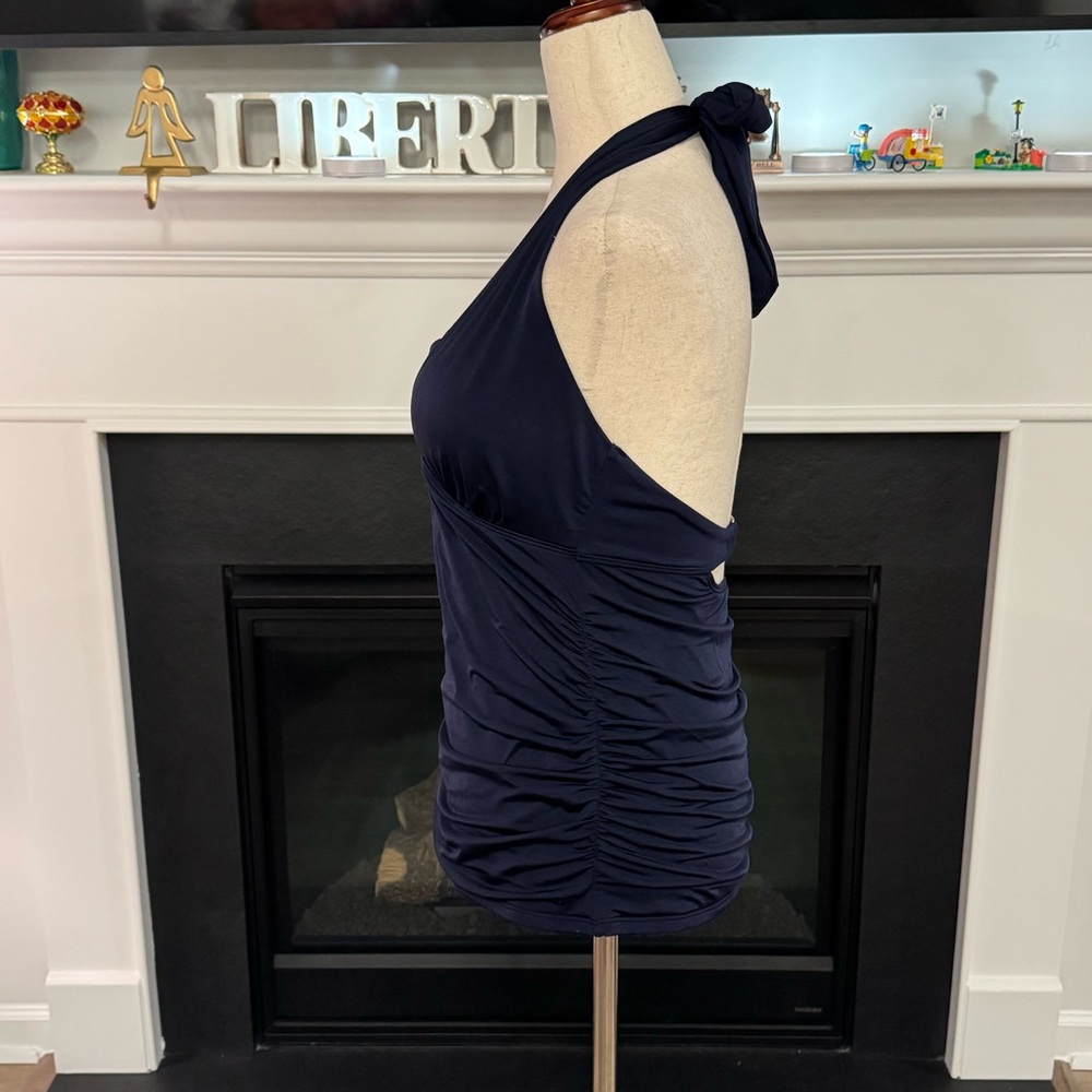 💙 Athleta Ruched Halter Tankini Swim Top – 36B/C - Picture 3 of 10
